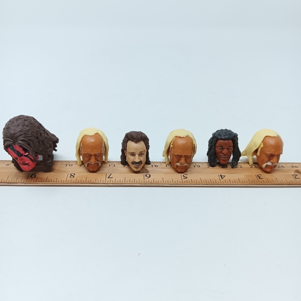 6 Pcs Professional Wrestling Head Lot #375